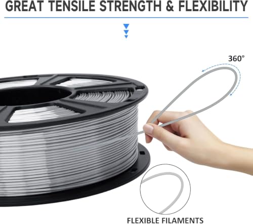 Image of GIANTARM Silk 3D Printer Filament 1.75mm Metallic Silver PLA 4kg