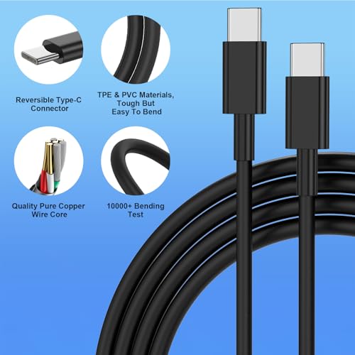 Image of 60W GaN PD3.0 Super Fast Type-C Charger for Samsung Galaxy S26 Ultra, 10FT USBC Fast Charging Cable /Cord for Samsung Galaxy S26 S25 S24 S23 Plus,Android Phone, iPhone 17 /16 /15 Pro Max, Tab S11,3Pack