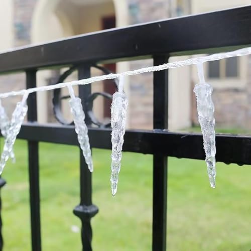 Guirlande lumineuse stalactite vert acrylique plusieurs modes - 3