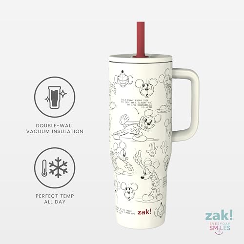 Image of Zak Designs Mickey Mouse 30oz Spill-Proof Insulated Stainless Steel Tumbler (Pack of 9)