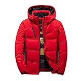[KAPE1] メンズ 軽量ダウンジャケット ハーフコート アウター 外套 ラライトダウン L ジャンパー ショート丈 ダウン90% レッド ボリュームネック ハイネック 防寒着 無地 カジュアル 秋 冬 紳士服 冬服 大きいサイズ 立ち襟