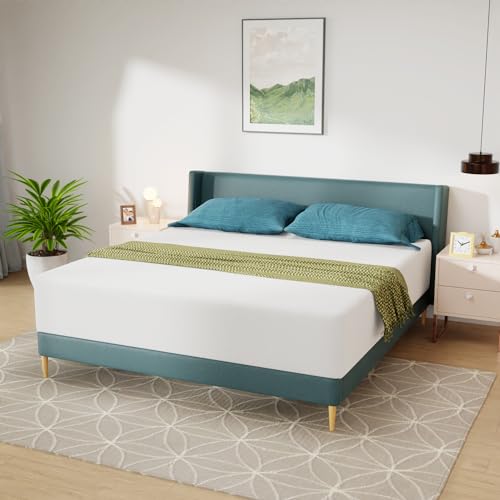 Image of FDW | 14 Inch King Mattress | Medium Firm | Gel Memory Foam Mattress | White | Bed in a Box, CertiPUR-US Certified | Pressure Relief, Cooling Ventilated Foam | Washable Removable Cover