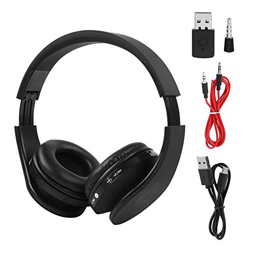 GOTOTOP Casque Gaming sans Fil, Noir Audio Stéréo Bluetooth Casque avec Microphone Intégré pour PS4 Cover