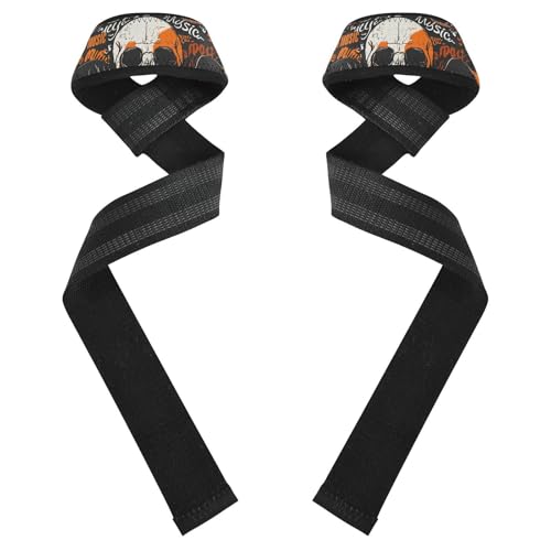 STAYTOP Cool Skull Wrist Straps for Weightlifting,Lifting Straps with Neoprene Cushioned Wrist Padded and Anti-Skid Silicone for Strength Training,Bodybuilding,Deadlifting
