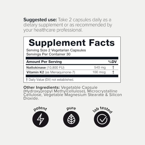 Toniiq High Potency Nattokinase with K2