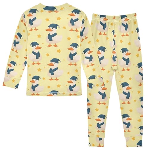 Pajama Sets Long Sleeve Duck Pattern with Stars Soft Comfy Sleepwear 2 Piece PJS 3-8T3