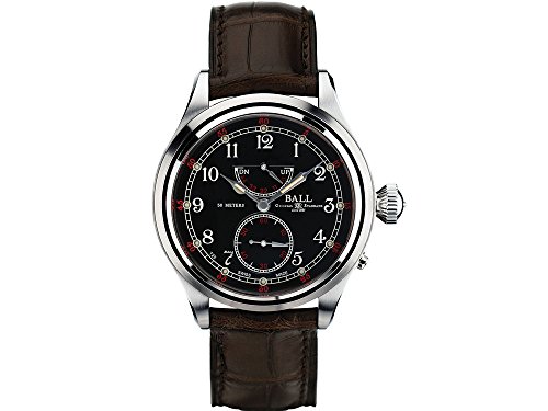 Reloj Ball Trainmaster 21st Century, Negro, Correa de Cocodrilo, Ed. Limitada