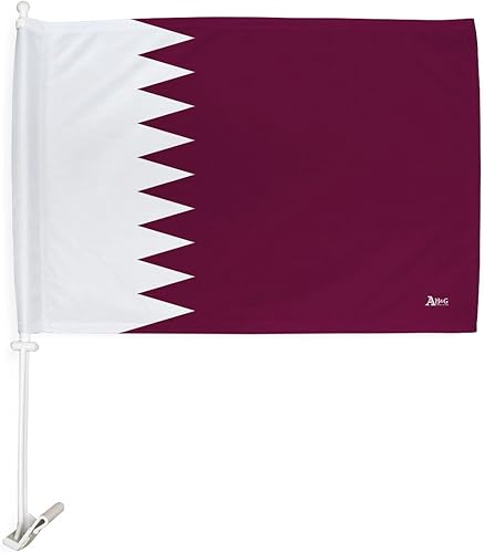 Americana Home & Garden Bandera de coche de Qatar para Carros de la Copa del Mundo 2022 para decoración de auto, pancarta pequeña para clip de