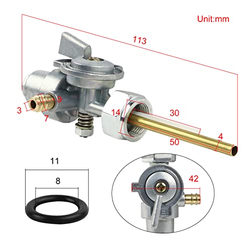 Image of FLYPIG Fuel Valve Petcock Switch Assembly for JT2 L5T YG1 YG5 YJ1 YJ2 | GTMX MX80 MX100 TY80 1963-183, For Yamaha RX50 RD60 YZ80 DT80 GT80 DT100, 367-24500-04-00