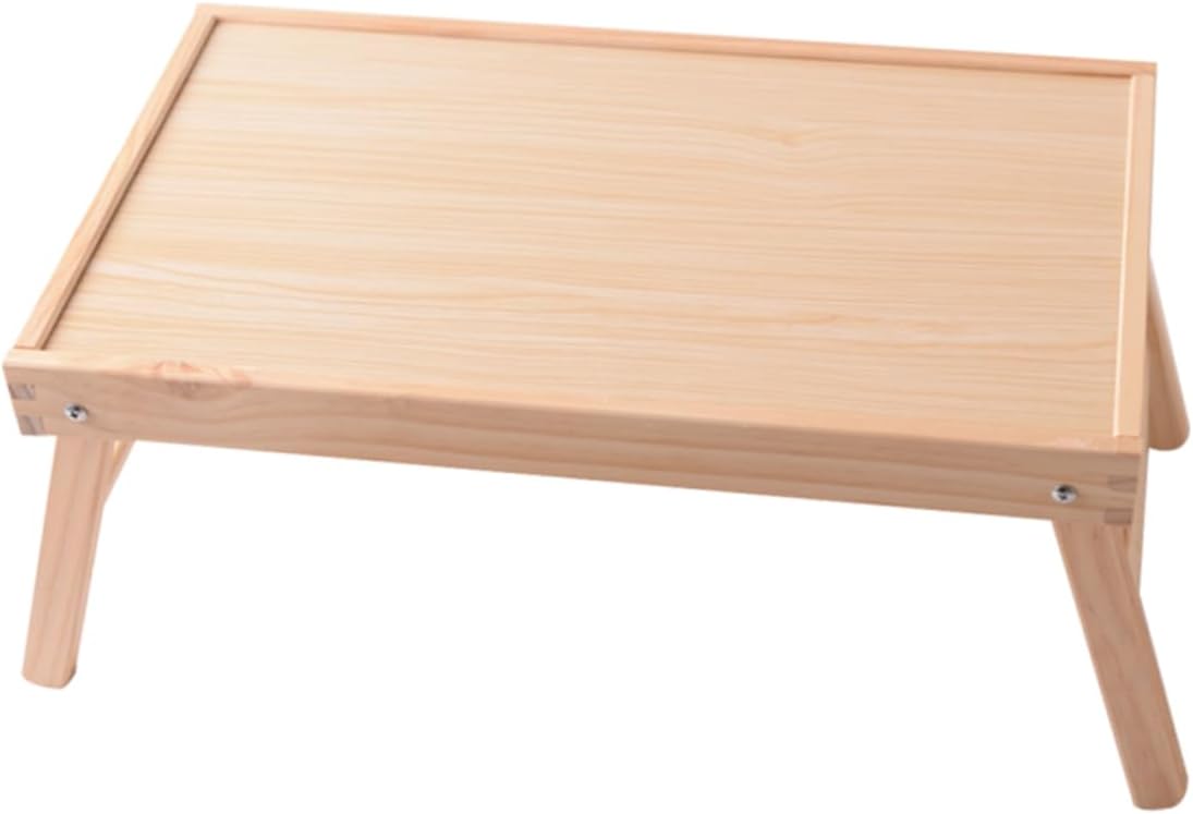 TEHAUX Wooden Bed Desk Foldable Lap Table Portable Serving Table Laptop Desk Tray