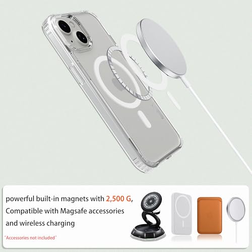 Image of Magnetic iPhone 14 /13 case,Compatible with Magsafe, Military-Grade Protection,Slim Translucent Matte Shockproof with Anti-Scratch Anti-Fingerprint Phone Cover (Transparent, iPhone 14 /13)