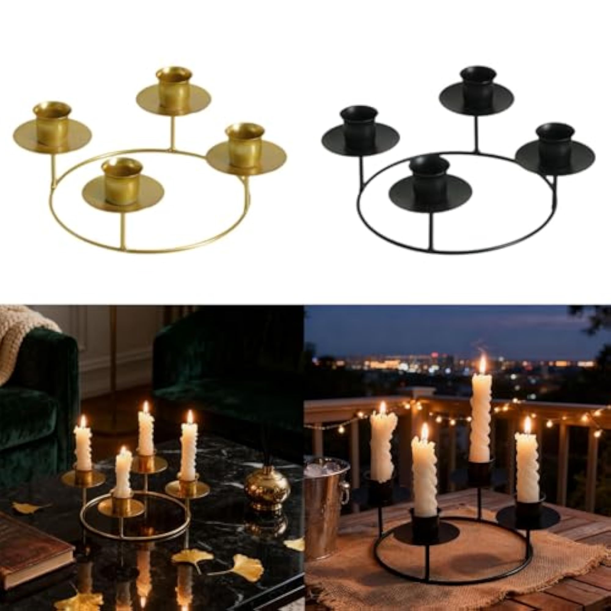 4 Arms Iron Candle Holder, Decorative Stand