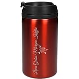 Uakeii Coffee to Go Becher Thermo „Venice“ Personalisierter Edelstahl Kaffeebecher mit Namen 0,25 Liter Praktischer Isolierbecher mit Wunschgravur | Perfekt für Kaffeemaschinen(Rot)