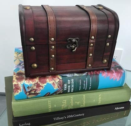 Wood And Leather Treasure Chest Box Decorative Storage Chest Box With Lock | Handcrafted Decorative Boxes With Lids For Home Decor | Wood Box With Lid | Small Chest | Wooden Stash Box #TOP2