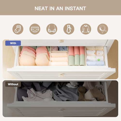 Criusia Drawer Organizer Clothes, 10 Pack Dresser Organizer for Baby Clothes, Underwear, Sock- Foldable Closet Organization and Storage Dividers Bins for Nursery, Bedroom (Beige) - Image 4