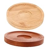 FUNOMOCYA 2 Piezas Posavasos Giratorios de Bambú para Vaso de Whisky Base Redonda Resistente y Versátil para Cócteles para Bares y Reuniones Sociales