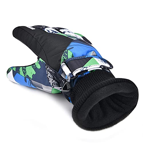 Runrrin Ski Gloves, Winter Warmest Waterproof And Breathable Snow Gloves For Mens,Womens,Ladies And Kids Skiing,Snowboarding(Black-Blue M) #TOP1