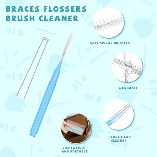 Image of 100PCS Interdental Brushes Between Teeth for Braces, Flossers Brush Cleaner, Orthodontic Flossers for Braces Cleaning Kit, Dental Teeth Cleaning Tools (Bright Colors, Multiple Sizes