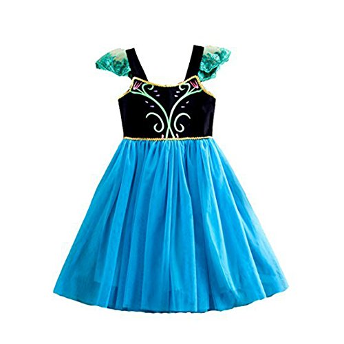 Cokos Box Girls Dress Costume Snow Queen Princess Tutu Dress, Toddler 2 to 3 Years, Blue