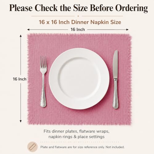 Servilletas de lino y algodón hechas a mano con flecos para mesa elegante 3