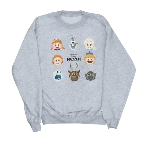 Disney Women's Frozen Heads Sweatshirt Large Heather Grey