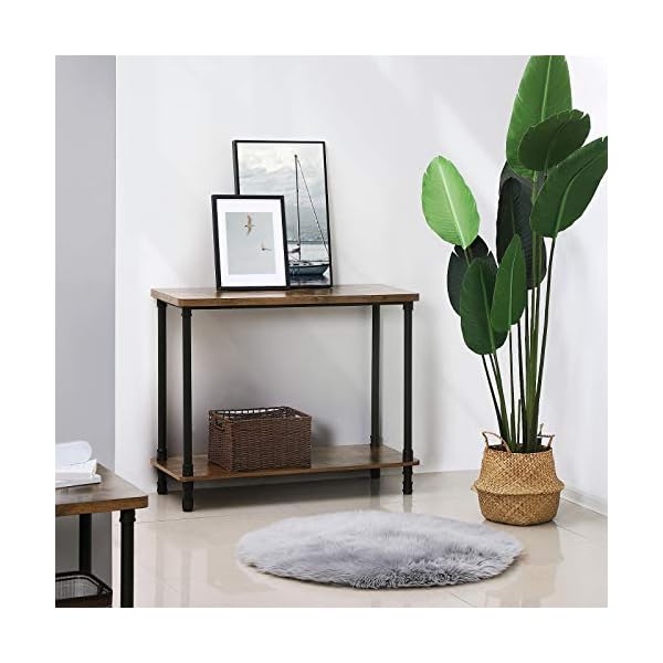VASAGLE Industrial Console Table, Sofa Table with Iron Pipe Legs, Easy Assembly, Accent Table for Hallway - Image 6