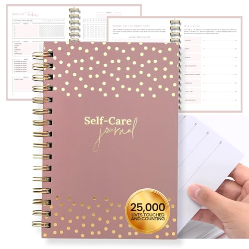 Daily Self Care Journal for Women - A5, Wellness Journal with Prompts - Goal Journal for Happiness,Mindfulness,Productivity & Personal Development - Reduce Stress & Improve Mental Health - Pink