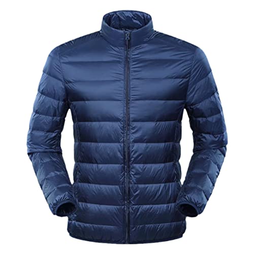 Veste en duvet ultra légère pour éliminer le froid sans s'encombrer col montant bleu marine