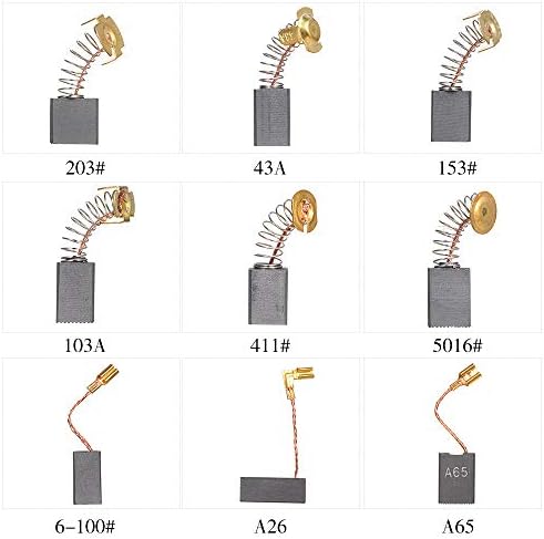 Garosa 10 Pcs Electric Motor Carbon Brushes Replacement for Power Tools Universal Fit Rotary Hammer Drills Circular Saws Angle Grinders 22.5x16x6.2mm