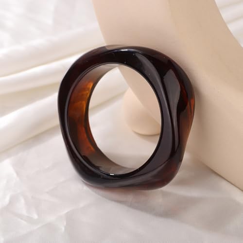 Image of JWICOS Resin Bangle Bracelet for Women Acrylic Cute Chunky Bracelet for Women Exaggerated Irregular Acrylic Resin Wristband Bracelet Bangle