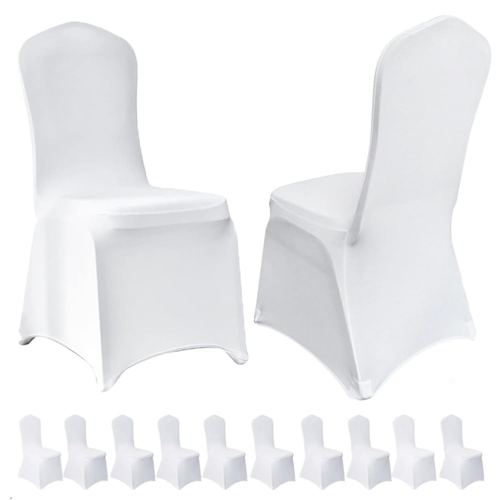 10 pezzi di coprisedia universali, rivestimento per sedia rimovibile, lavabile, elastico, in elastan e spandex, coprisedia elastiche, protezione per sedia, coprisedia per battesimo, compleanno
