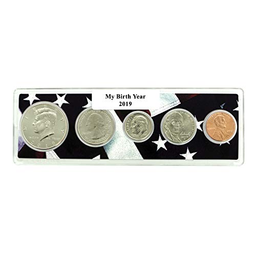 2019-5 Coin Birth Year Set in American Flag Holder Collection Seller Uncirculated image 4