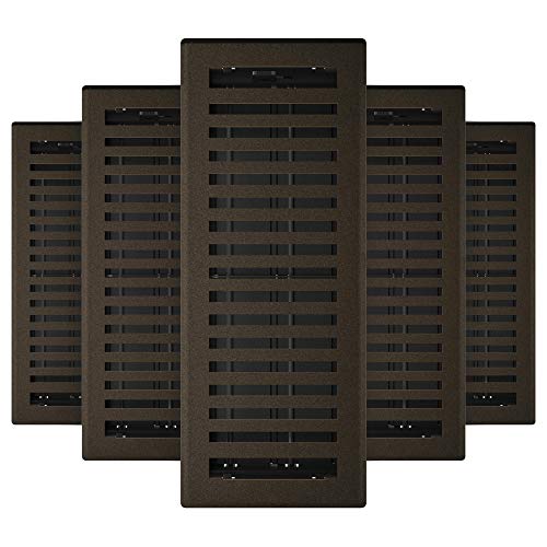 Imperial RG3435 4 x 12-Inch Montezuma Decorative Floor Register, 5-Pack, Bronze Age
