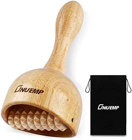 Wooden Therapy Cup with Roller, ONUEMP Wood Therapy Massage Tools, Maderoterapia Kit Colombiana, Fascia Roller for Body Shaping, Lymphatic Drainage, Cellulite Remover, Muscle Relief, Trigger Points