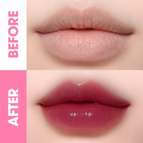 Image of Glassy Glow Lip Stain Tint - Long Lasting Lip Velvet | Clicker Pen Type | Pure Silicone Tip | Airless Fresh-Lock | Smudge-Proof | High-Shine Finish | 5ml | Made in Korea (04 Better)