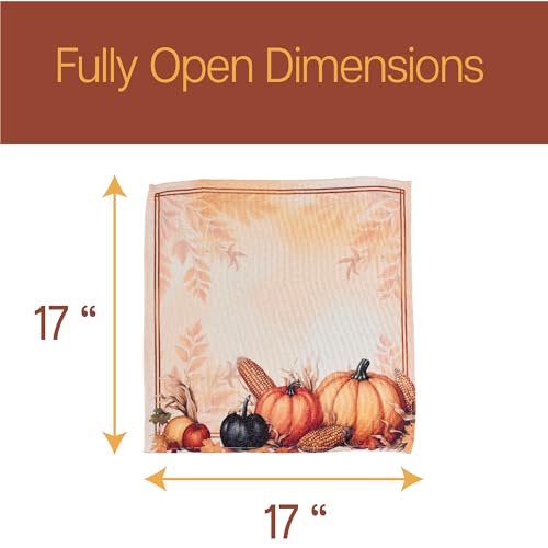 Servilletas de Tela Kadut Otoño Harvest Pavo 17x17 Pulgadas x4 miniatura 2