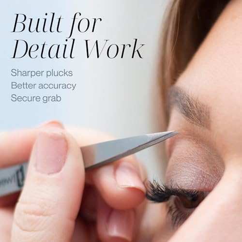 Pinzas de Depilar Profesionales Tweezer Guru Para Cejas (Set de 4) – Pinza Punta Acero Inoxidable – Gran Precisión para Pelos Faciales, Pelos Encarnados, Espinillas y Astillas (Negro) - imagen 5