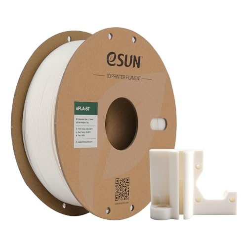 eSUN Filamento PLA Super Tenacidad 1.75mm, Impresora 3D Filamento PLA-ST, Precisión Dimensional +/- 0.05mm, 1KG Carrete (2.2 LBS) para Filamento de Impresión 3D, Blanco