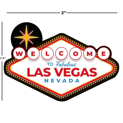Image of 3 Pack - Las Vegas Nevada Sticker - 2 inch x 1.5 inch - Small Mini Welcome to Fabulous Sign Vinyl for Phone Car Laptop
