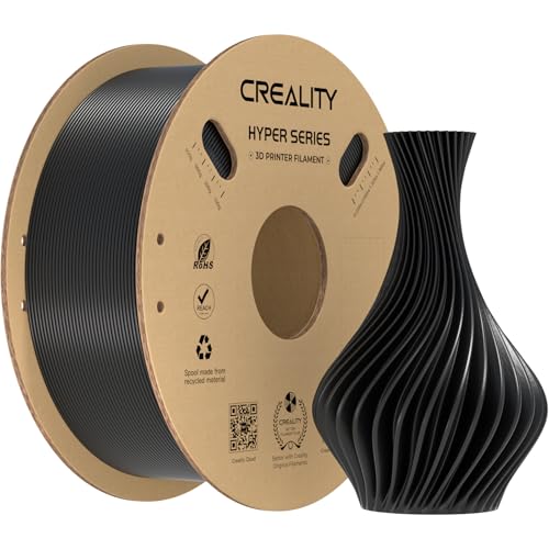 Image of Creality Hyper PLA Filament 1.75mm, High-Speed Printing 30-600mm /s, Smooth Extrusion and Stable Printing, Low Stringing, Consistent Performance 3D Printer Filament,+ /- 0.03mm Accuracy (Black)
