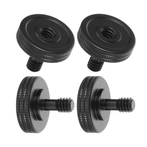 POPETPOP Viti a Testa Zigrinata 1/4 Per Fotocamera e Treppiede 4 Pezzi in Lega Di Alluminio Per Staffe Flash e Montaggio Su Treppiede, Uso Professionale Fotografia e Video