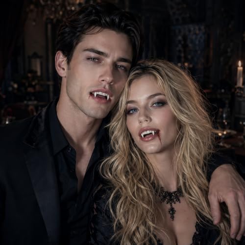 VOVEA Vampire Teeth Fangs, Easy Fit Vampire Fangs Halloween Cosplay Costume - image 6