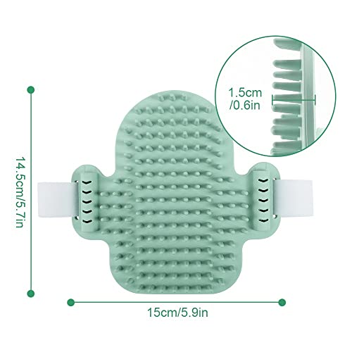 Image of MiOYOOW Cat Self Groomer, Soft Elastic Corner Massage Combs Brush for Cat Grooming Bathing Cleaning Relaxing, Green, Hair Brush for Cats of All Ages