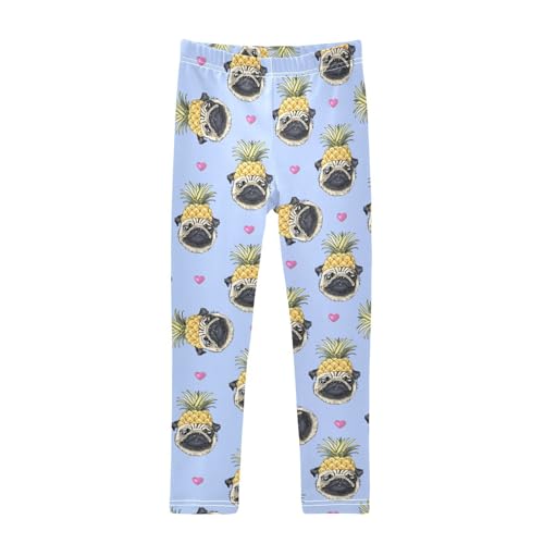 Girls Leggings Pug Dog in A Gold Pineapple Crown Toddler Girls Clothes Leggings for Girls Toddler Girls Leggings 3-4T