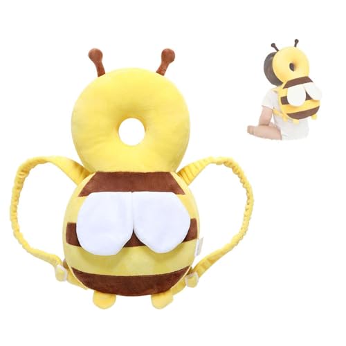 Bambebe Baby Head Protection Pillow Head Protection Backpack Safety Pads Adjustable Size Head Protector for 4-24 Months Toddler Safety Helmet Harness Walking(Bee)