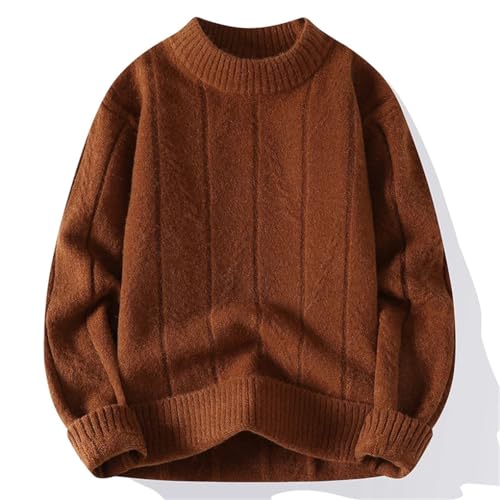 Men O Neck Pullovers Loose Knitted Sweater Chic Solid Color Mens Warm Sweater Tops Man3