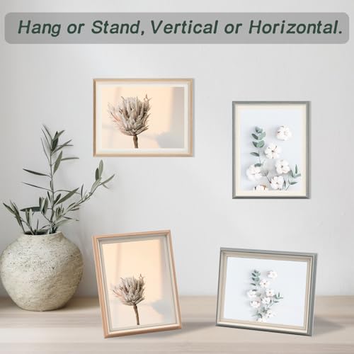 YoHyien 4 Pcs 8x6 Photo Frames, Desktop Free Standing Picture Frames 6x8, Landscape and Portrait Photo Frame with Mount for Wall (Wood Grain, 8 x 6 in) - Image 2