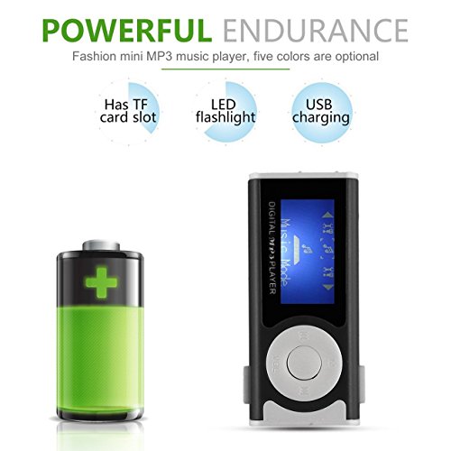 Mini leitor de música MP3 digital portátil JullyCAnnice MX-803 com clipe traseiro de tela LCD e luz