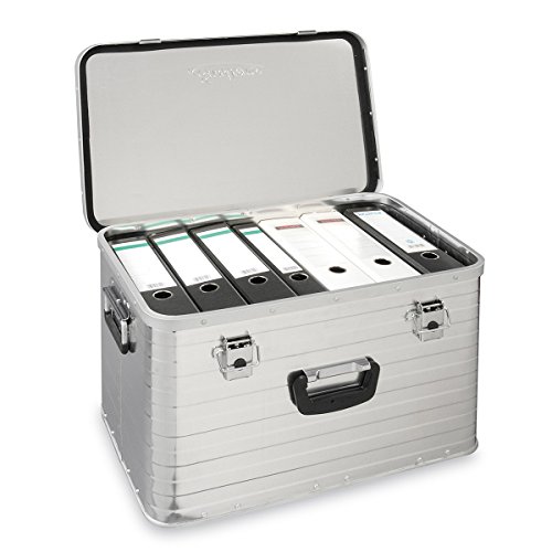 Enders Alubox 63 L mit Schloss Set - Aluminium Box 1 mm Wandstärke, spritzwasserdicht, stapelbar - Alukiste, Metallkiste, Metallbox mit Deckel - verwendbar als Transportbox, Werkzeugkiste, Lagerbox
