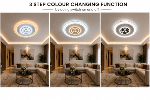 Image of FILLISKA Aluminium Luxurious 3 in 1 Led Ceiling /Wall Chandelier Light with 3 Step Colour Changing Function (Acrylic White-666)